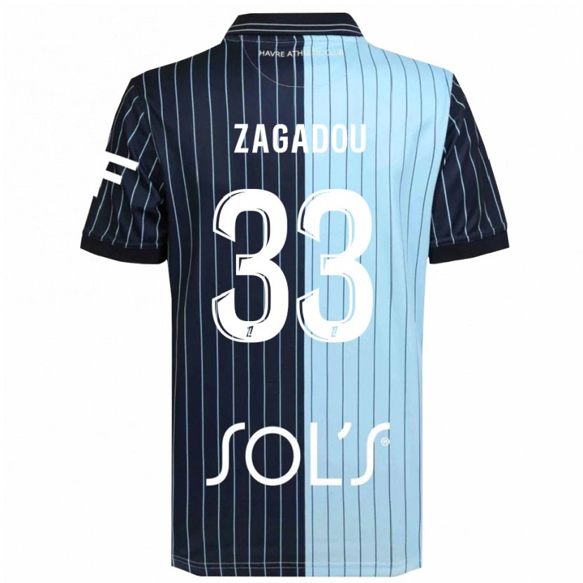 Danxen Criança Camisola Stephan Zagadou #33 Azul Marinho Azul Celeste Principal 2025/26 Camisa