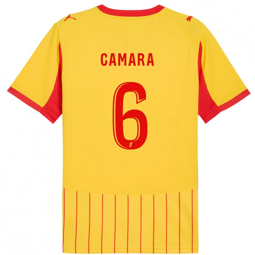 Danxen Criança Camisola Mamadou Camara #6 Amarelo Vermelho Principal 2025/26 Camisa