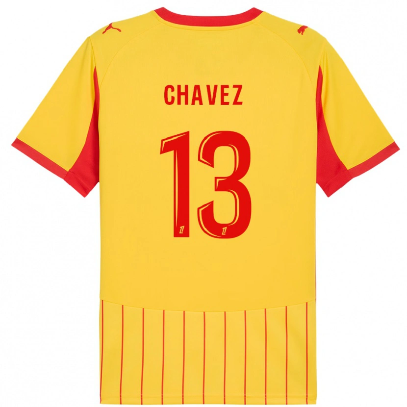 Danxen Criança Camisola Jhoanner Chávez #13 Amarelo Vermelho Principal 2025/26 Camisa