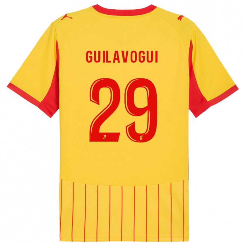 Danxen Criança Camisola Morgan Guilavogui #29 Amarelo Vermelho Principal 2025/26 Camisa