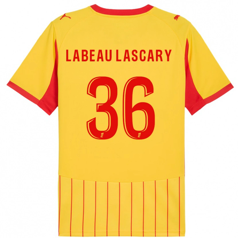 Danxen Criança Camisola Rémy Labeau Lascary #36 Amarelo Vermelho Principal 2025/26 Camisa