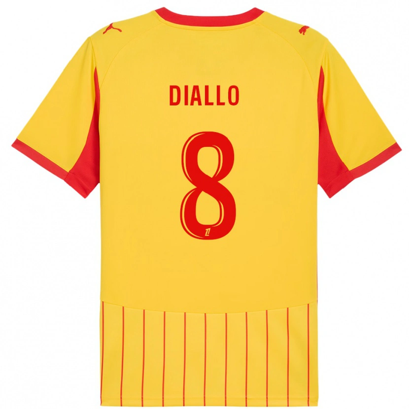Danxen Criança Camisola Alpha Diallo #8 Amarelo Vermelho Principal 2025/26 Camisa