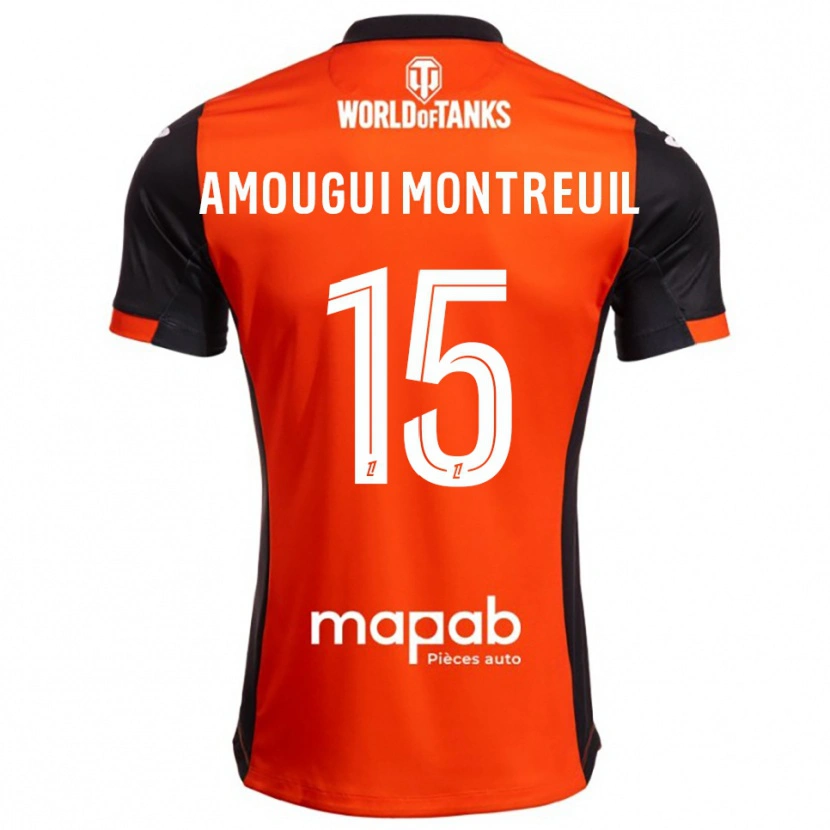 Danxen Criança Camisola Maceo Amougui Montreuil #15 Preto Laranja Principal 2025/26 Camisa