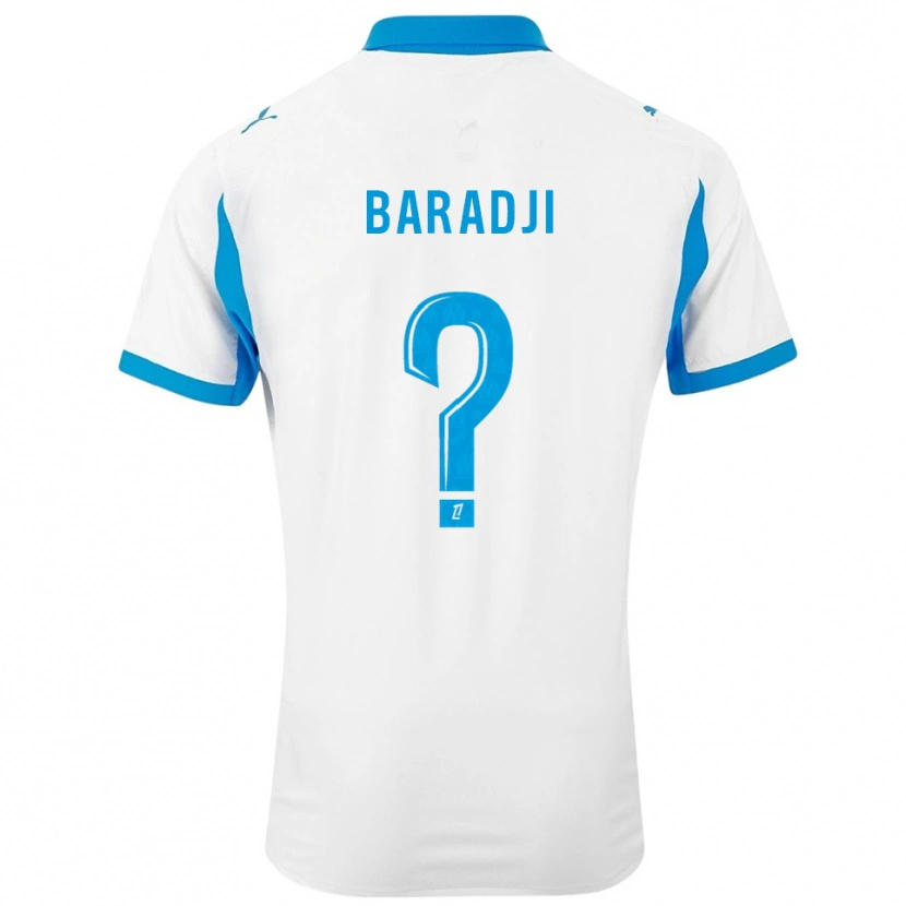 Danxen Criança Camisola Mohamed Baradji #0 Branco Azul Celeste Principal 2025/26 Camisa