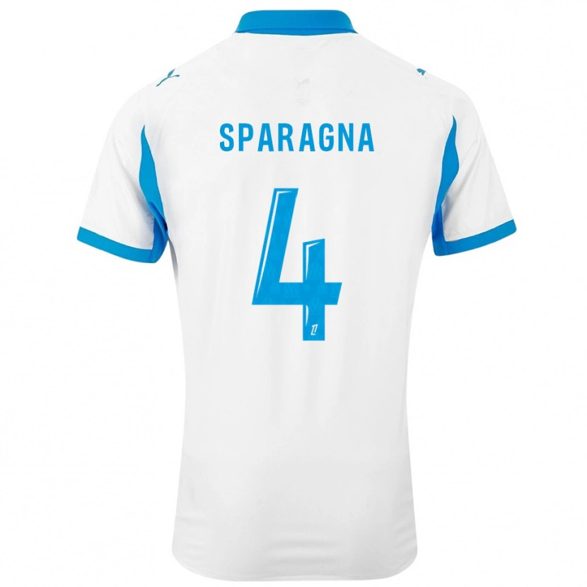 Danxen Criança Camisola Stéphane Sparagna #4 Branco Azul Celeste Principal 2025/26 Camisa