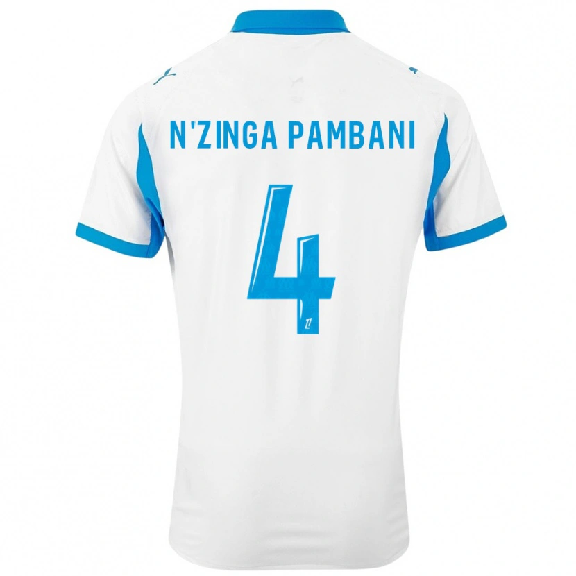 Danxen Criança Camisola Pladi N'zinga Pambani #4 Branco Azul Celeste Principal 2025/26 Camisa