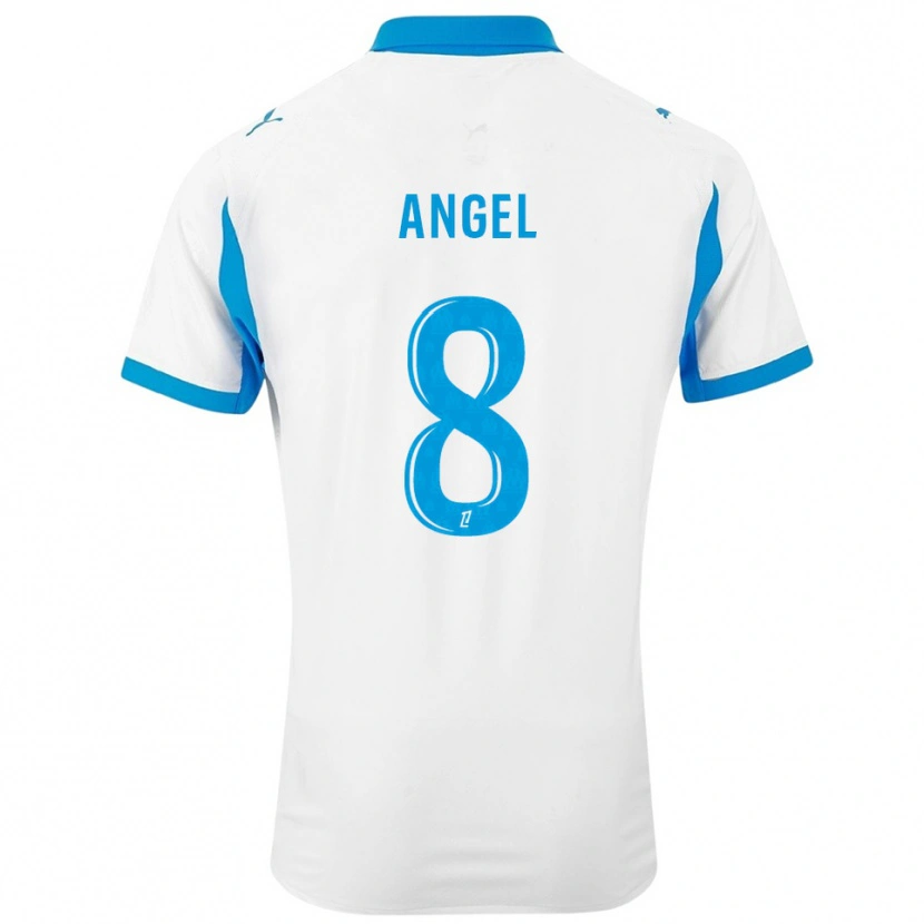 Danxen Criança Camisola Angel Gomes #8 Branco Azul Celeste Principal 2025/26 Camisa