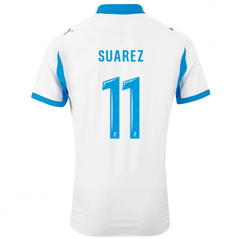 Danxen Criança Camisola Luis Suarez #11 Branco Azul Celeste Principal 2025/26 Camisa
