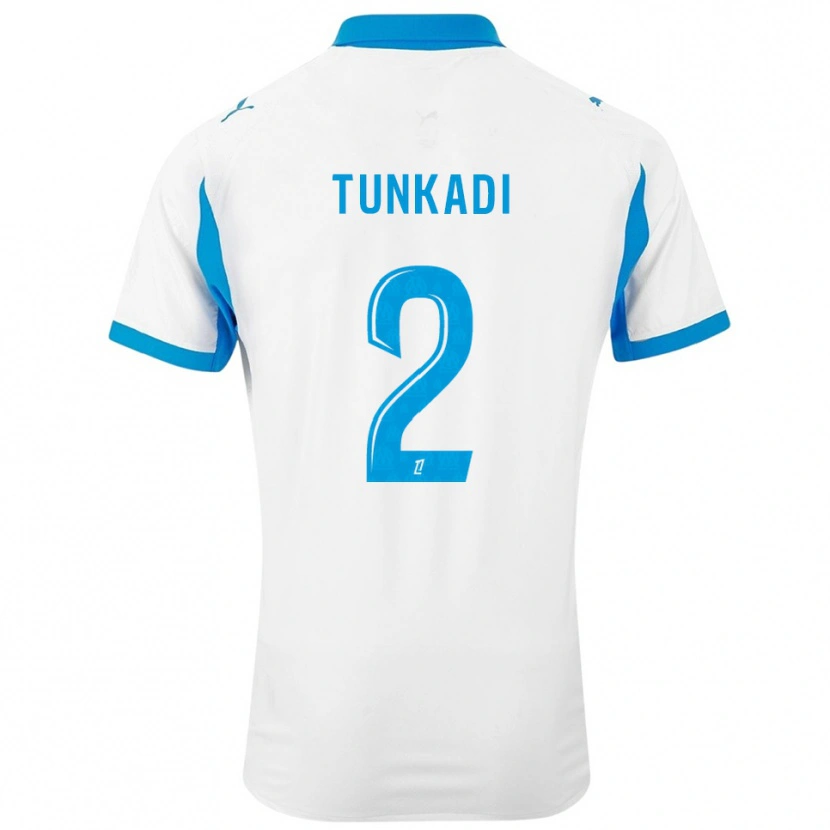 Danxen Criança Camisola Alexandre Tunkadi #2 Branco Azul Celeste Principal 2025/26 Camisa