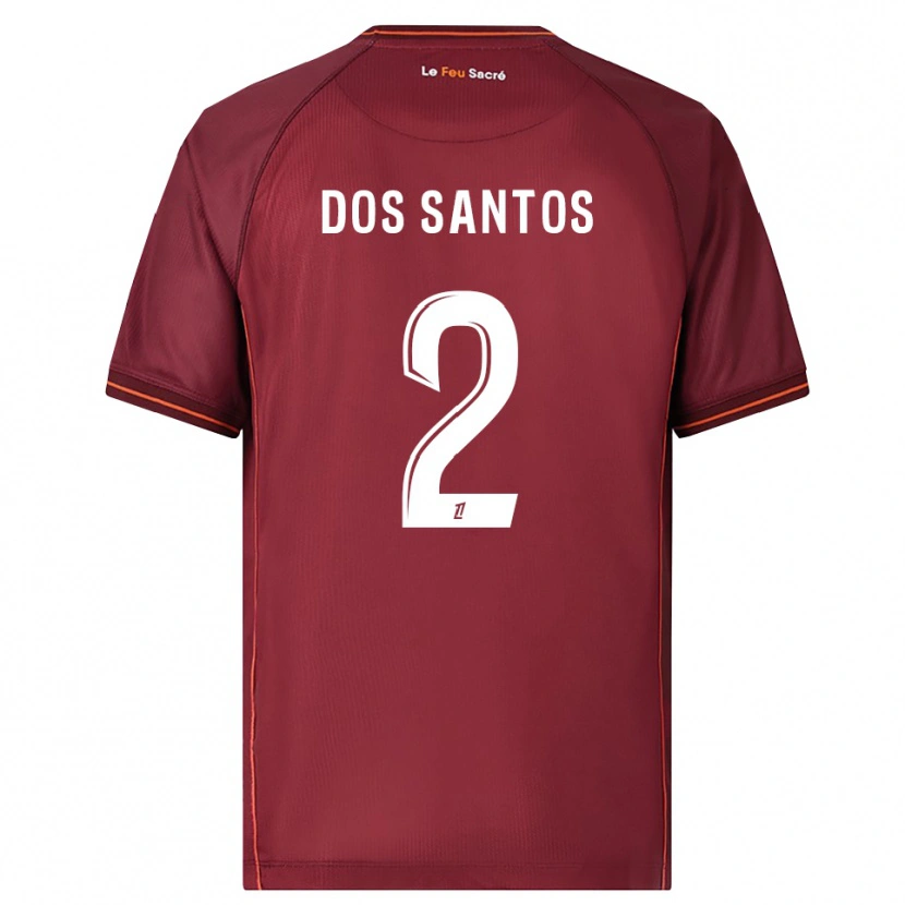 Danxen Criança Camisola Tahirys Dos Santos #2 Borgonha Branco Principal 2025/26 Camisa