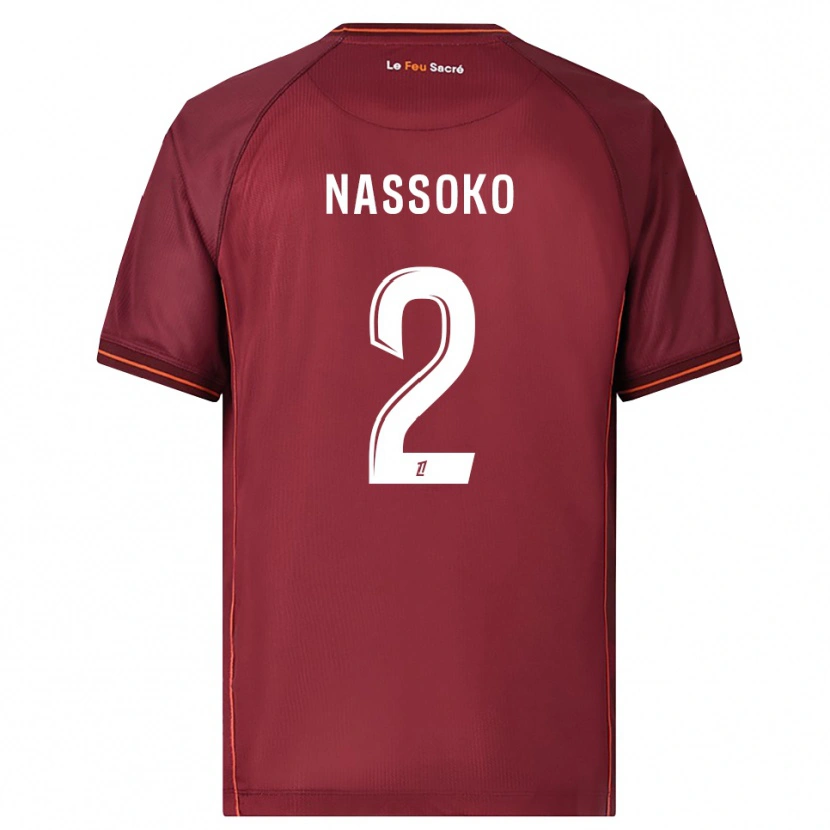 Danxen Criança Camisola Abdoulaye Nassoko #2 Borgonha Branco Principal 2025/26 Camisa