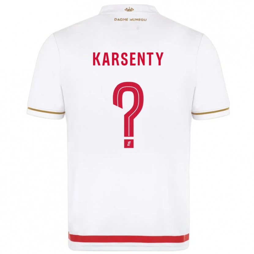 Danxen Criança Camisola Kylian Karsenty #0 Vermelho Branco Principal 2025/26 Camisa