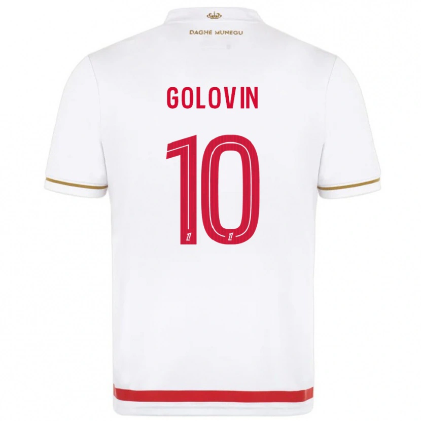 Danxen Criança Camisola Aleksandr Golovin #10 Vermelho Branco Principal 2025/26 Camisa