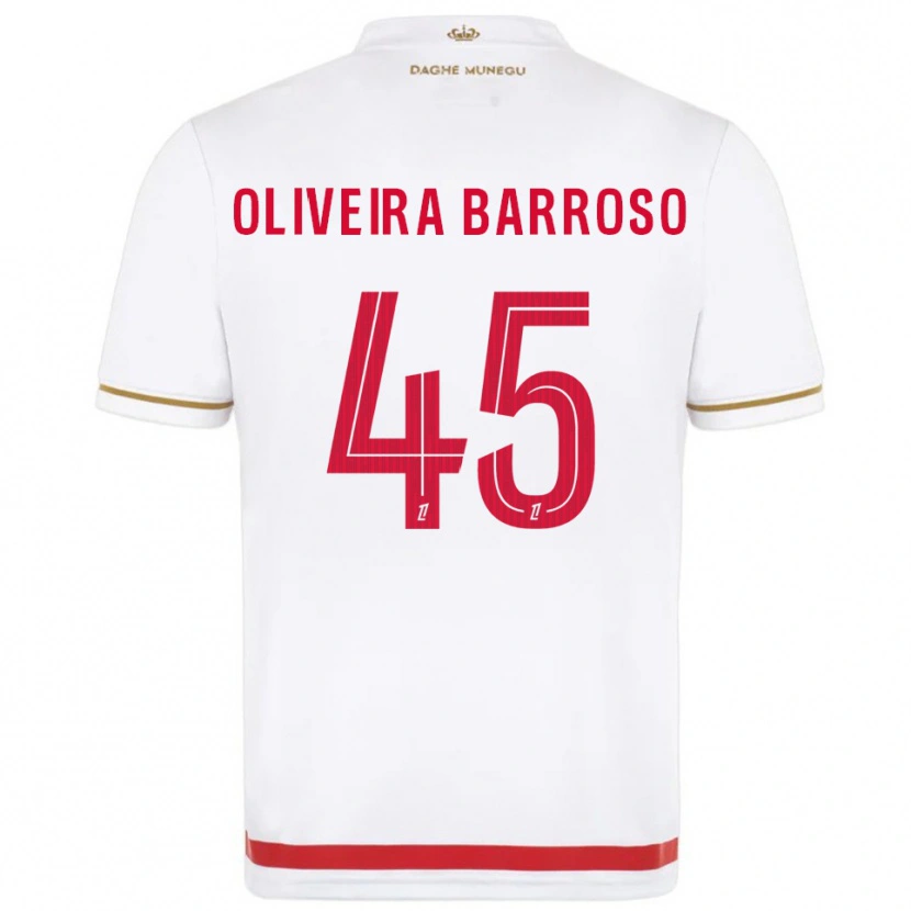 Danxen Criança Camisola Mickael Oliveira Barroso #45 Vermelho Branco Principal 2025/26 Camisa