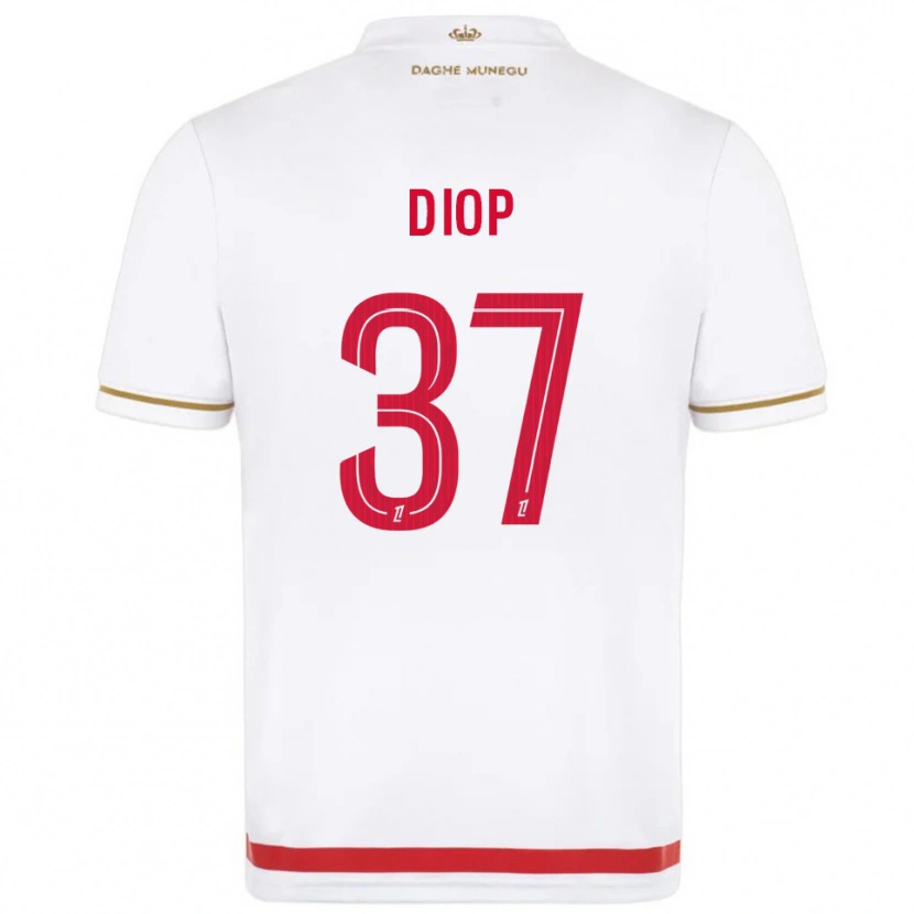 Danxen Criança Camisola Edan Diop #37 Vermelho Branco Principal 2025/26 Camisa