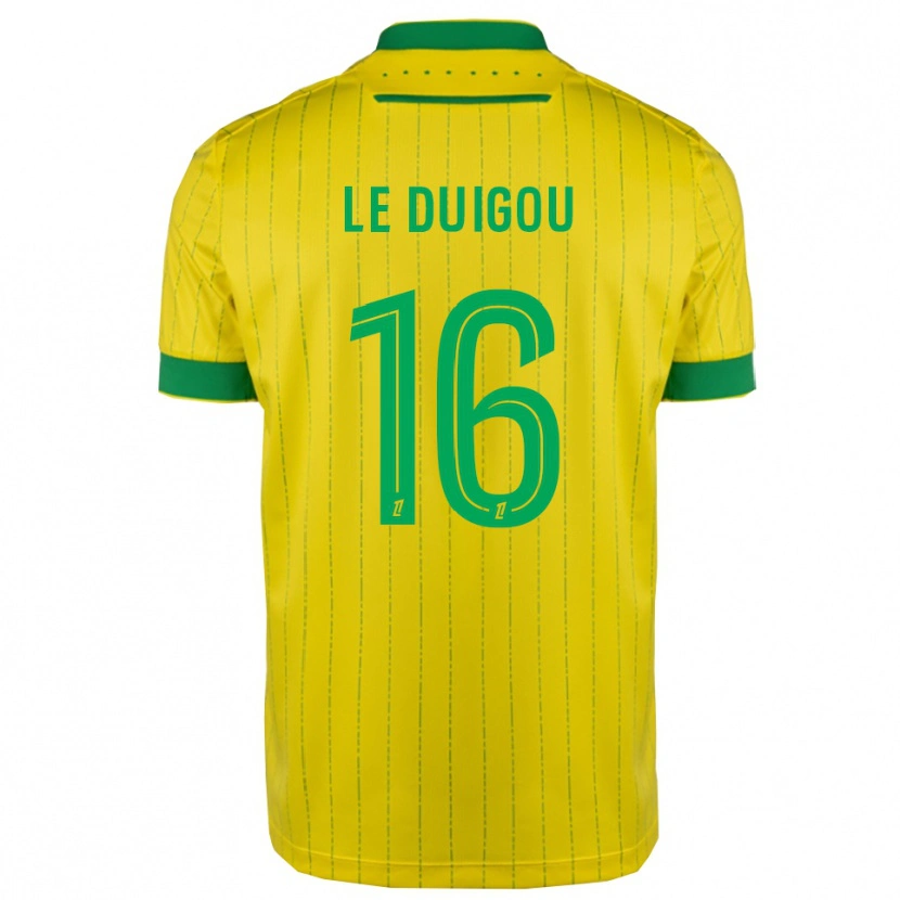 Danxen Criança Camisola Daniel Le Duigou #16 Amarelo Verde Principal 2025/26 Camisa