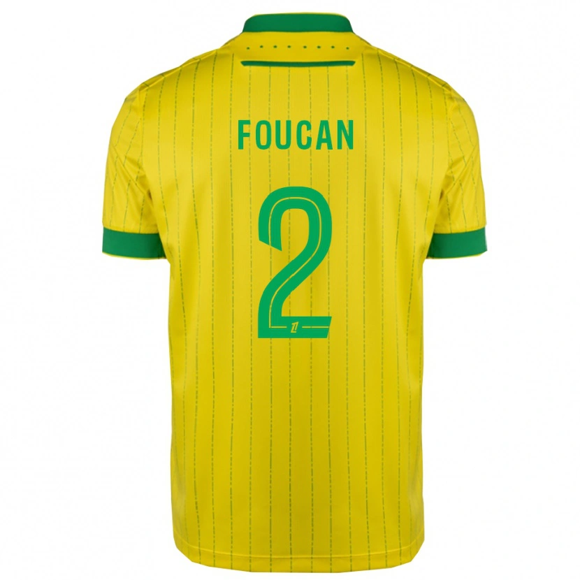 Danxen Criança Camisola Jalen Foucan #2 Amarelo Verde Principal 2025/26 Camisa