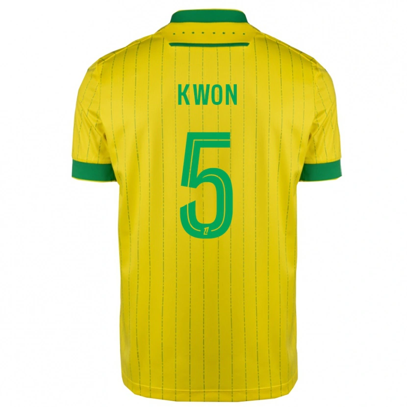 Danxen Criança Camisola Hyeok-Kyu Kwon #5 Amarelo Verde Principal 2025/26 Camisa