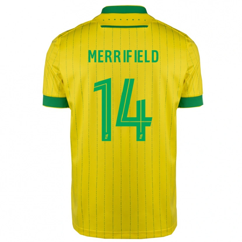 Danxen Criança Camisola Loan Merrifield #14 Amarelo Verde Principal 2025/26 Camisa