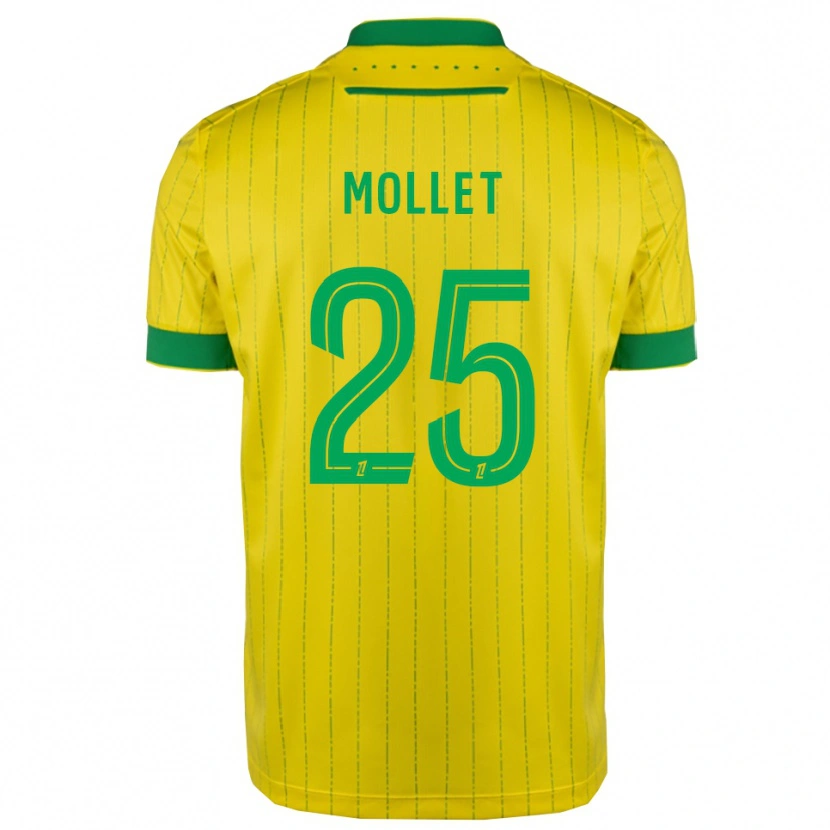 Danxen Criança Camisola Florent Mollet #25 Amarelo Verde Principal 2025/26 Camisa