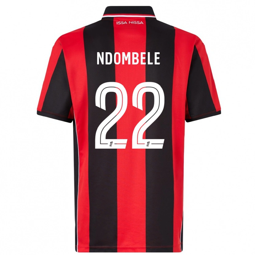 Danxen Criança Camisola Tanguy Ndombélé #22 Vermelho Preto Principal 2025/26 Camisa