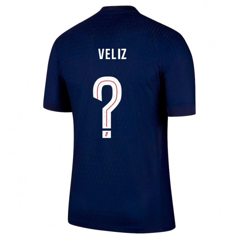 Danxen Criança Camisola Nehemiah Fernandez Veliz #0 Azul Marinho Vermelho Principal 2025/26 Camisa