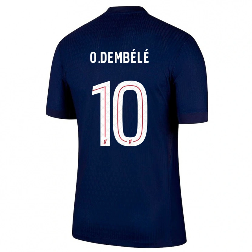 Danxen Criança Camisola Ousmane Dembélé #10 Azul Marinho Vermelho Principal 2025/26 Camisa