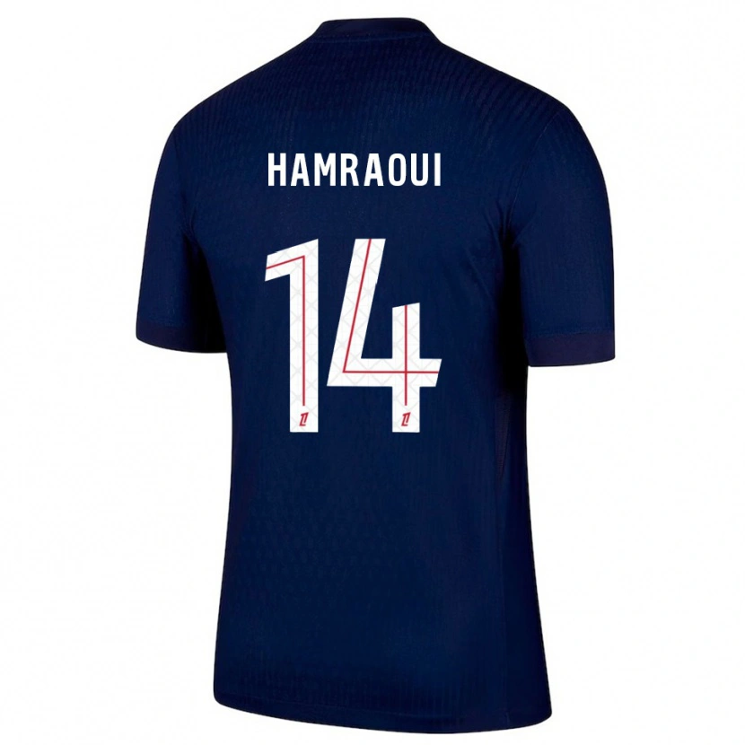 Danxen Criança Camisola Kheira Hamraoui #14 Azul Marinho Vermelho Principal 2025/26 Camisa