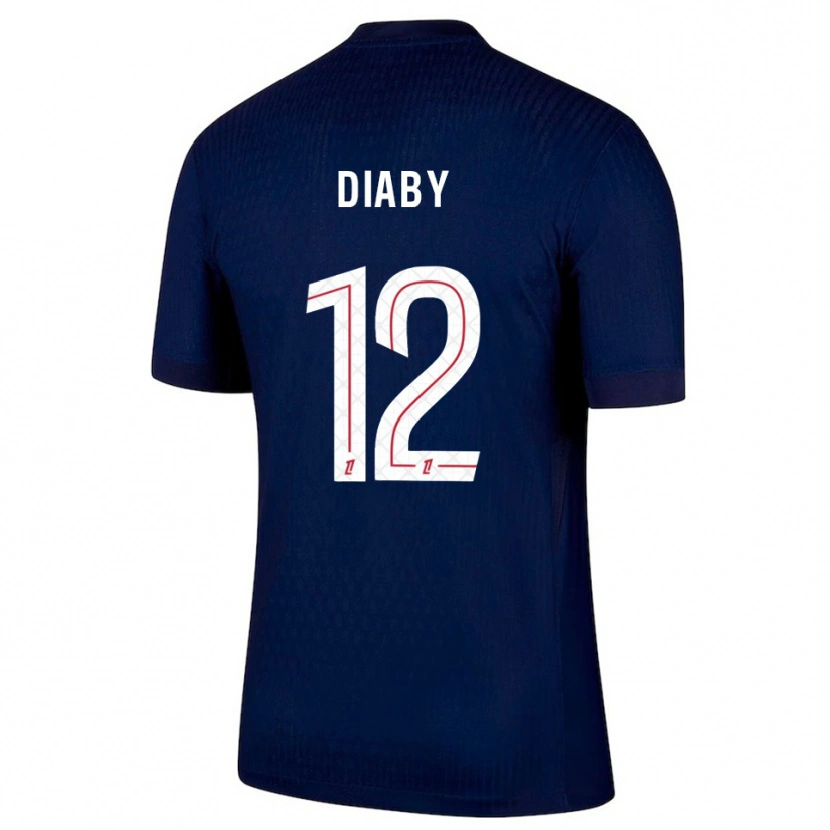 Danxen Criança Camisola Ibrahima Diaby #12 Azul Marinho Vermelho Principal 2025/26 Camisa
