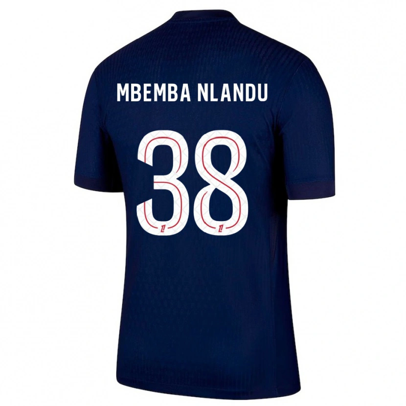 Danxen Criança Camisola Emmanuel Mbemba #38 Azul Marinho Vermelho Principal 2025/26 Camisa