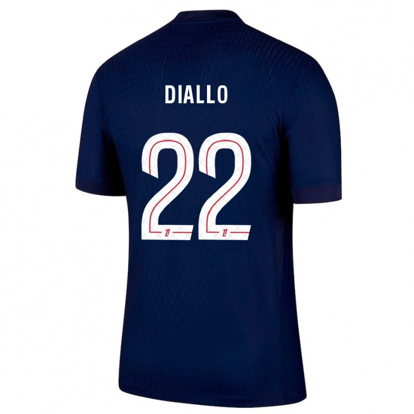 Danxen Criança Camisola Abdou Diallo #22 Azul Marinho Vermelho Principal 2025/26 Camisa