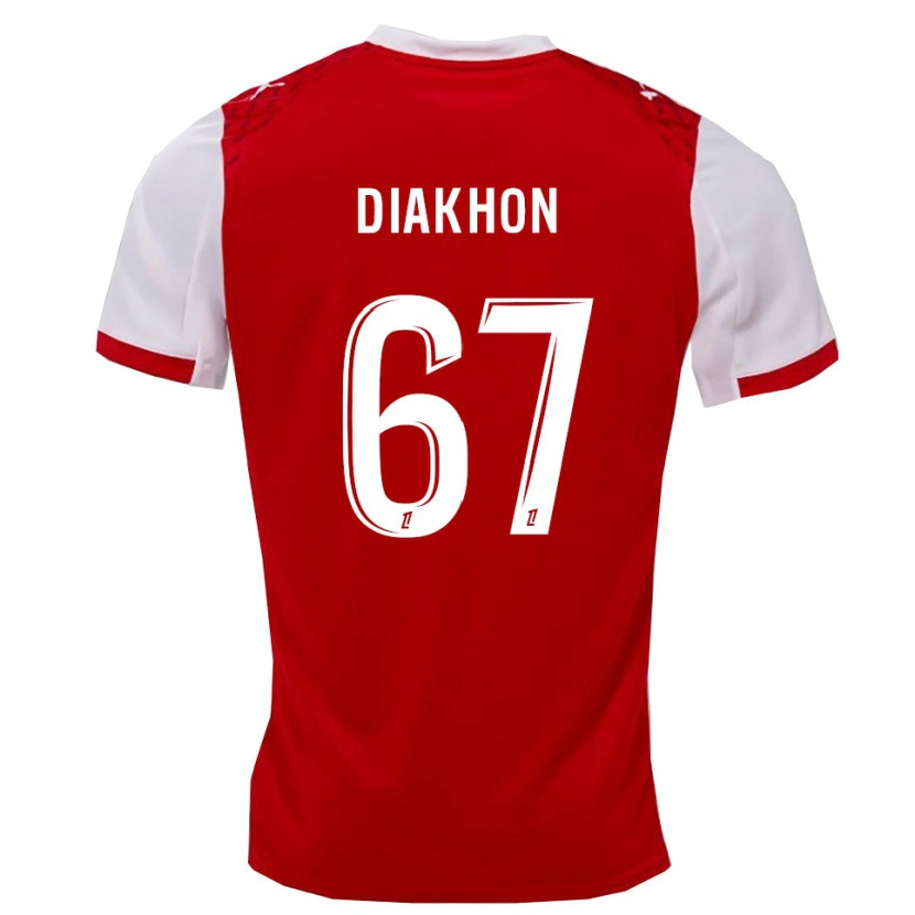 Danxen Criança Camisola Mamadou Diakhon #67 Vermelho Branco Principal 2025/26 Camisa