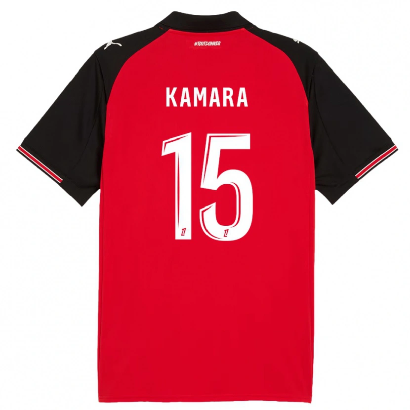 Danxen Criança Camisola Glen Kamara #15 Vermelho Preto Principal 2025/26 Camisa