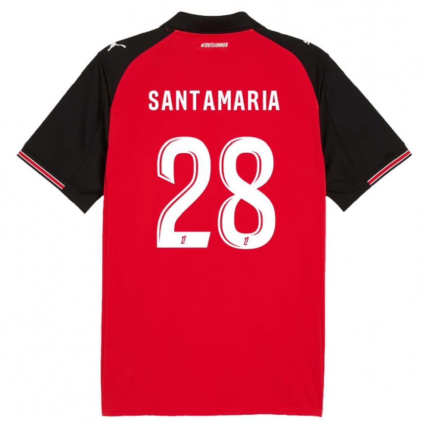 Danxen Criança Camisola Baptiste Santamaria #28 Vermelho Preto Principal 2025/26 Camisa