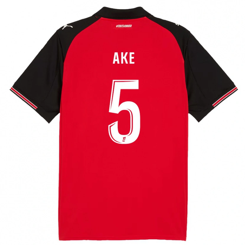 Danxen Criança Camisola Junior Ake #5 Vermelho Preto Principal 2025/26 Camisa