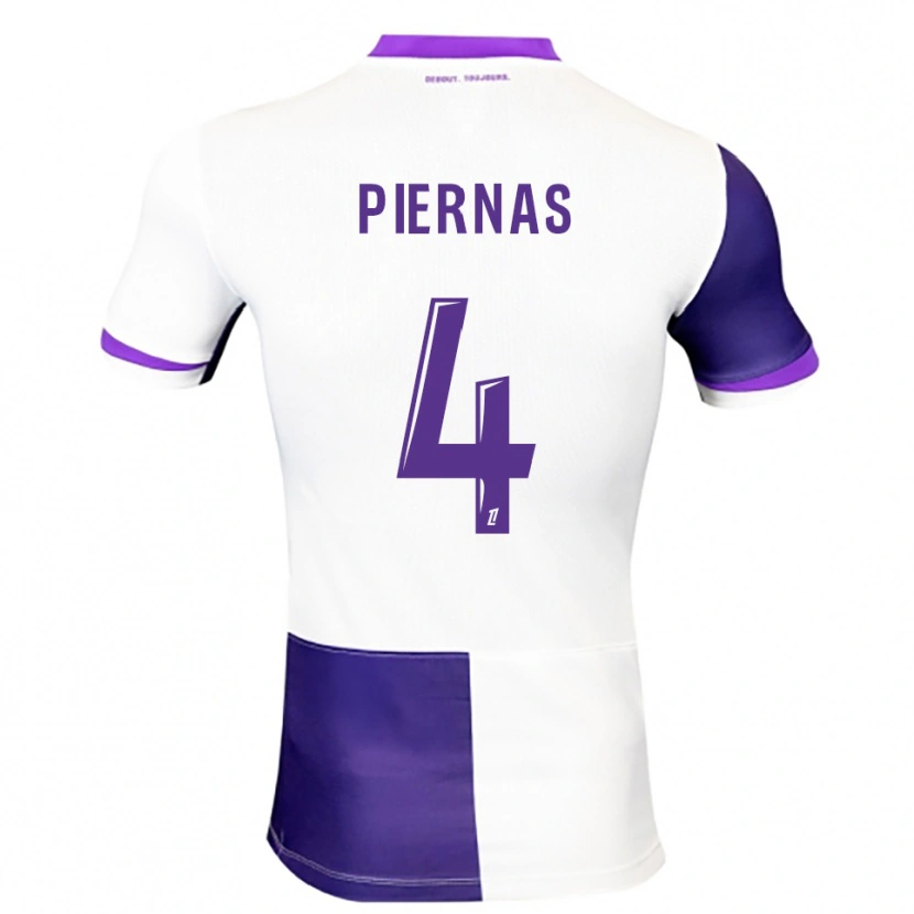 Danxen Criança Camisola Gaëtan Bakhouche Piernas #4 Roxo Branco Principal 2025/26 Camisa