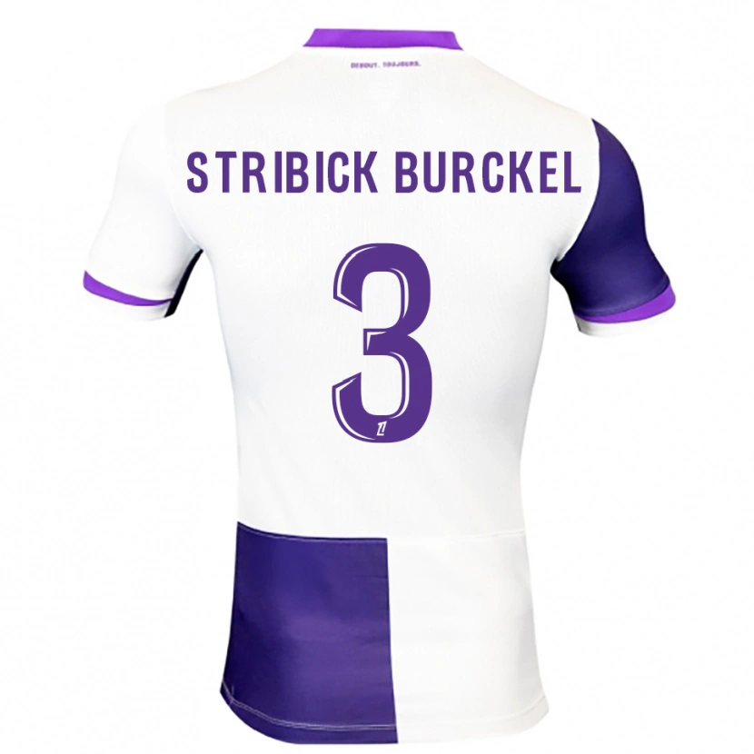 Danxen Criança Camisola Laetitia Stribick-Burckel #3 Roxo Branco Principal 2025/26 Camisa