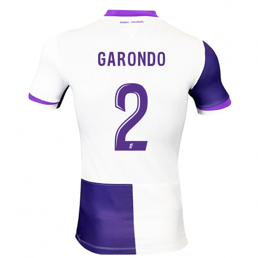 Danxen Criança Camisola Thibaud Garondo #2 Roxo Branco Principal 2025/26 Camisa