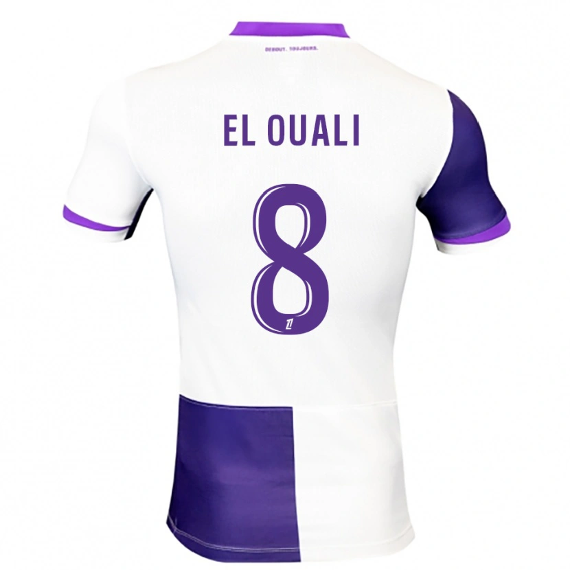 Danxen Criança Camisola Adam El Ouali #8 Roxo Branco Principal 2025/26 Camisa