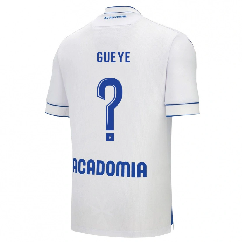 Danxen Criança Camisola Khady Gueye #0 Branco Azul Principal 2025/26 Camisa