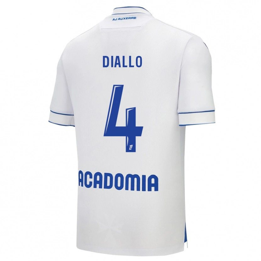 Danxen Criança Camisola Ibrahim Diallo #4 Branco Azul Principal 2025/26 Camisa