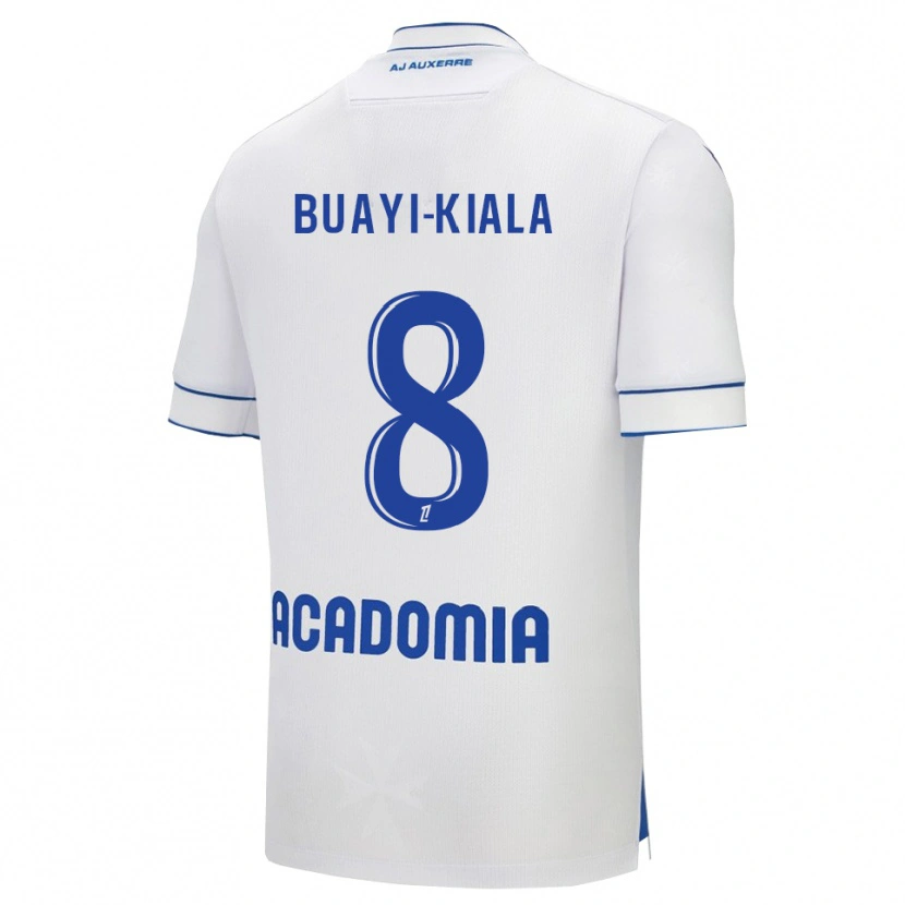 Danxen Criança Camisola Nathan Buayi-Kiala #8 Branco Azul Principal 2025/26 Camisa