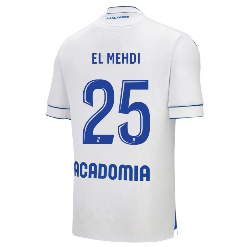Danxen Criança Camisola Chihab El Mehdi #25 Branco Azul Principal 2025/26 Camisa