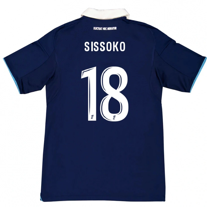 Danxen Criança Camisola Omar Sissoko #18 Azul Escuro Branco Principal 2025/26 Camisa