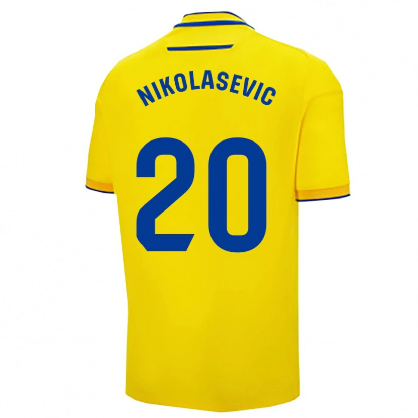 Danxen Criança Camisola Mirko Nikolasevic #20 Amarelo Marinho Principal 2025/26 Camisa