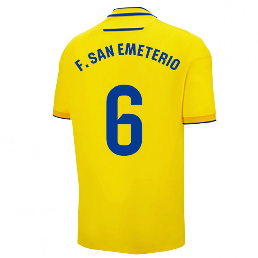 Danxen Criança Camisola Fede San Emeterio #6 Amarelo Marinho Principal 2025/26 Camisa