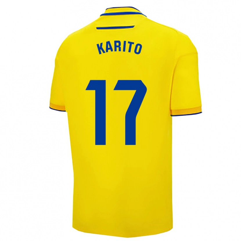 Danxen Criança Camisola Carolina De Los Santos Mellado #17 Amarelo Marinho Principal 2025/26 Camisa