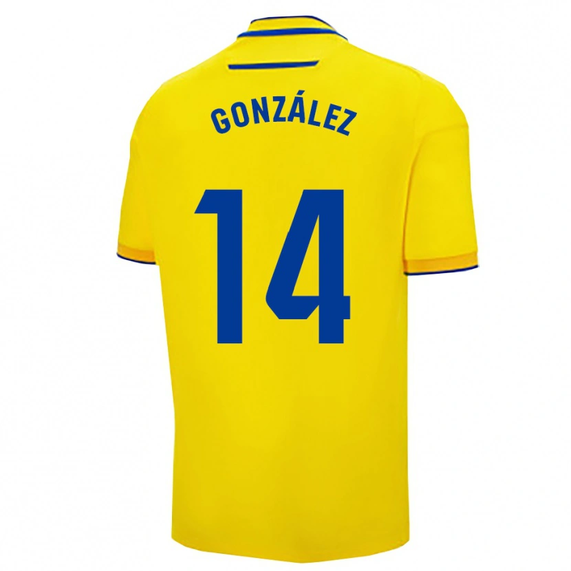 Danxen Criança Camisola Joaquín González #14 Amarelo Marinho Principal 2025/26 Camisa