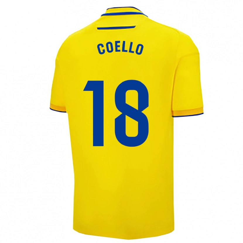 Danxen Criança Camisola María Del Carmen Coello Vidal #18 Amarelo Marinho Principal 2025/26 Camisa