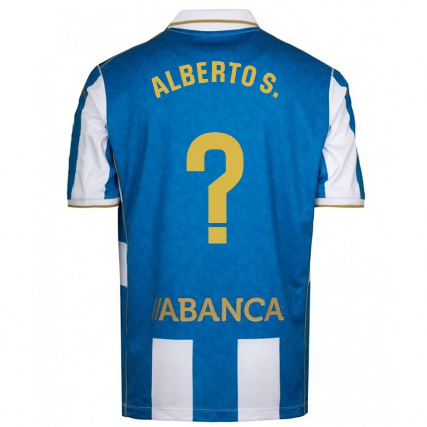Danxen Criança Camisola Alberto Sánchez #0 Branco Azul Principal 2025/26 Camisa
